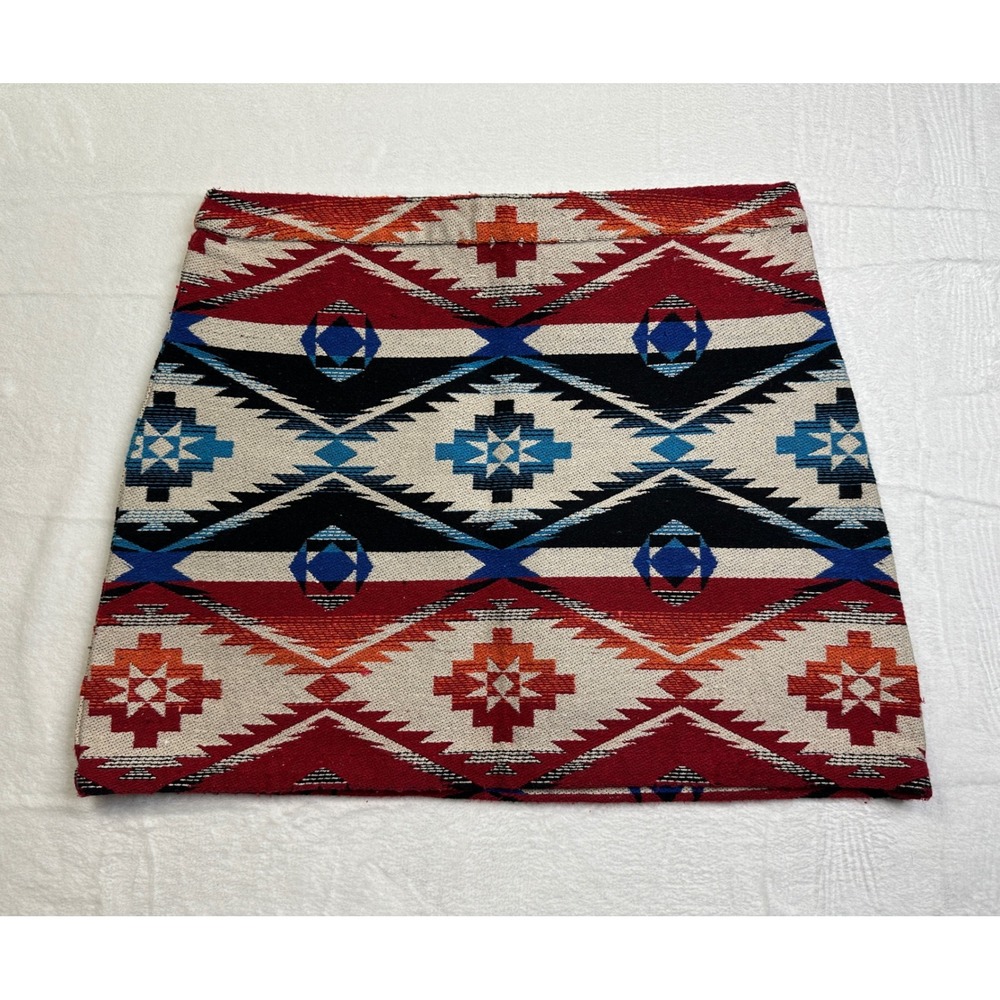 Topshop Aztec Mini Skirt Women 8 Multicolor Southwestern Geometric Tapestry Boho